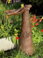 Bronze Resin Moongazer Birdbath Hare