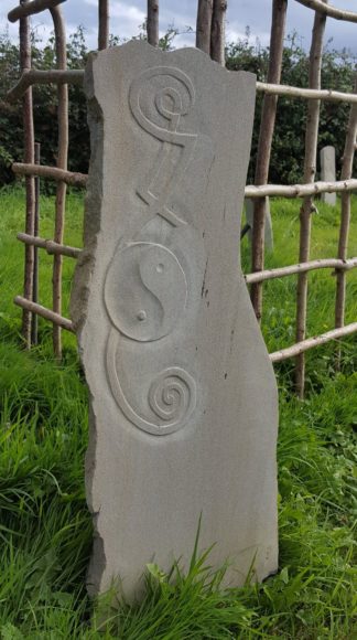 'Celtic Yin-Yang' Carved Stone