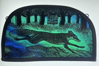 'Fox and Cubs' Stained Glass panel