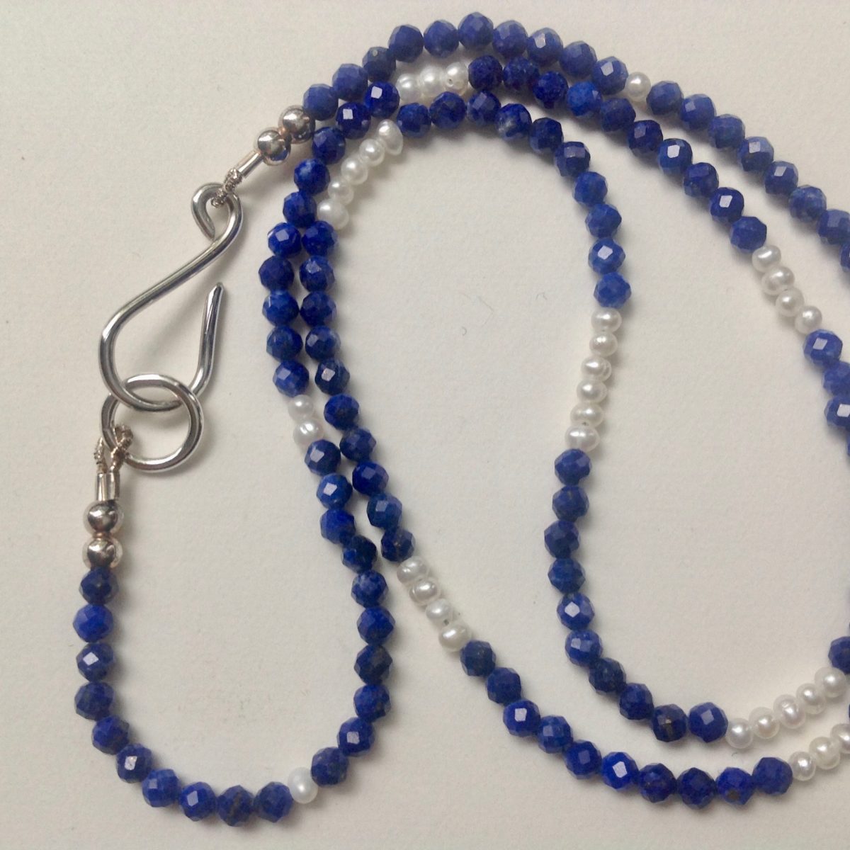 Facetted Lapis with Pearls Necklace - Old Chapel Gallery