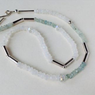 Rock Crystal with Aquamarine Necklace