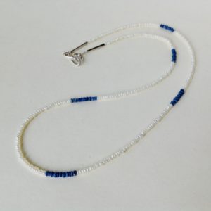 Tiny Seed Pearls with Lapis Necklace