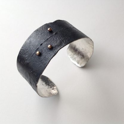 Oxidised Silver cuff with dots