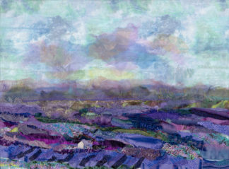 Textile Collage  Lavender Field ll
