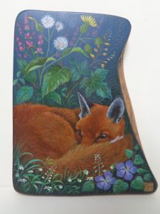'Summer Fox' Olive-Wood Panel