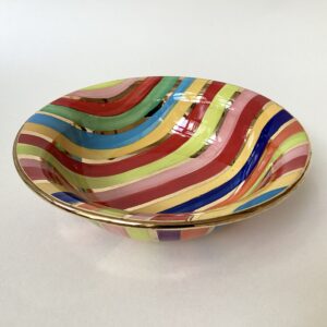 Wide Striped Pasta Bowl