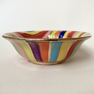 Wide Striped Pasta Bowl