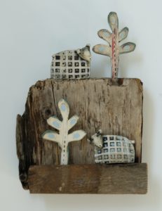 Ceramic and Driftwood  'The Hill'