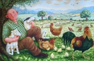 Oil on Canvas  Contented Farmer