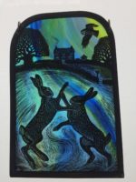 Stained Glass Boxing Hares