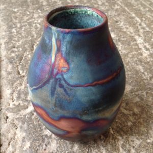 Raku Wood Fired Medium Vase