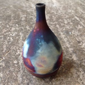 Raku Wood Fired Bottle