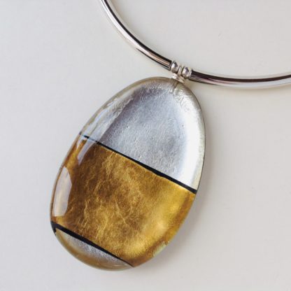 'Gold & Silver' Oval Pendant