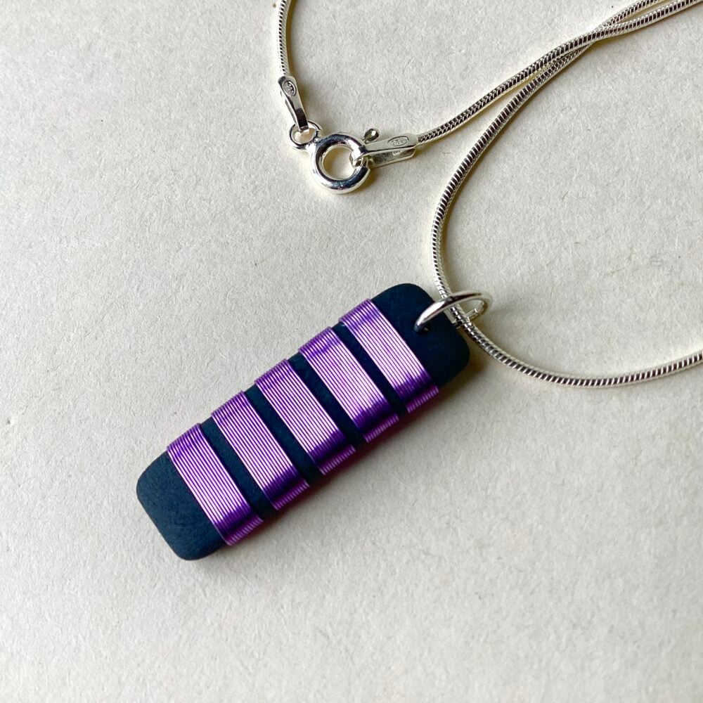 ‘Lilac Chunky Stripe Pendant’