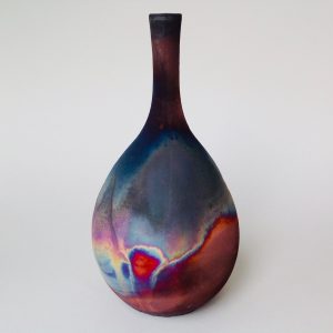 Raku Wood Fired Small Bottle