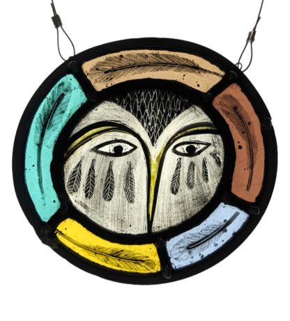 ‘Owl Face’ Stained Glass
