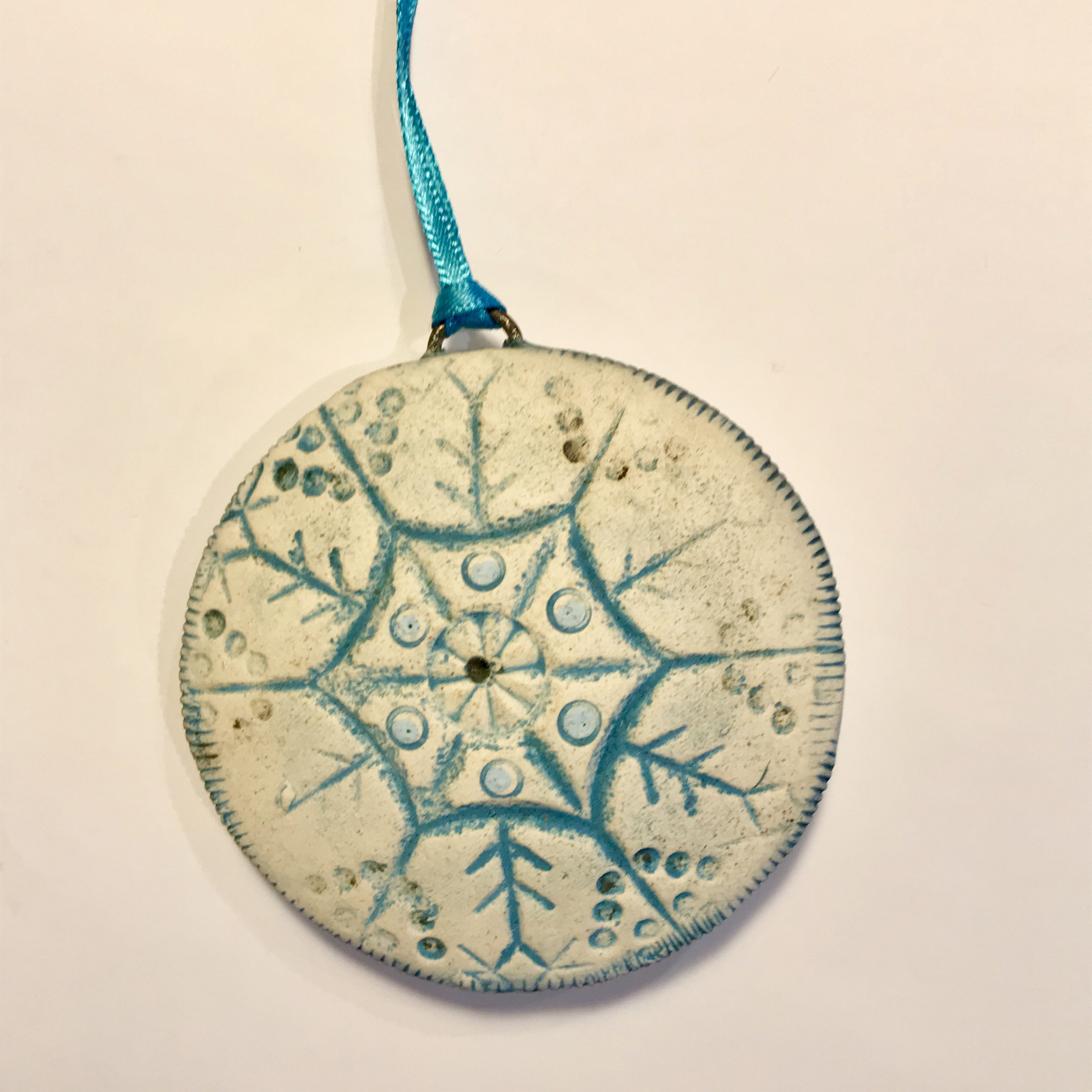 Ceramic Christmas Bauble on ribbon - Old Chapel Gallery