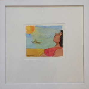 Original watercolour 'Sunbather'