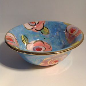 Blue Floral Cereal Bowl