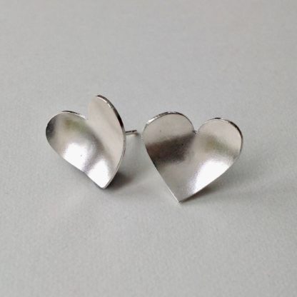 Silver Heart Stud Earrings