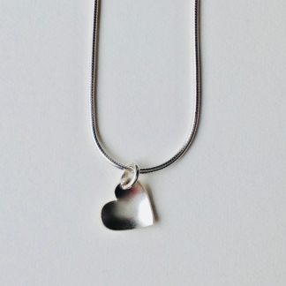 Silver Heart Necklace Large