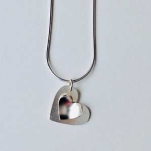 Silver Double Heart Necklace