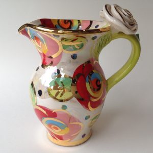 Ceramic Rose Handled Creamer