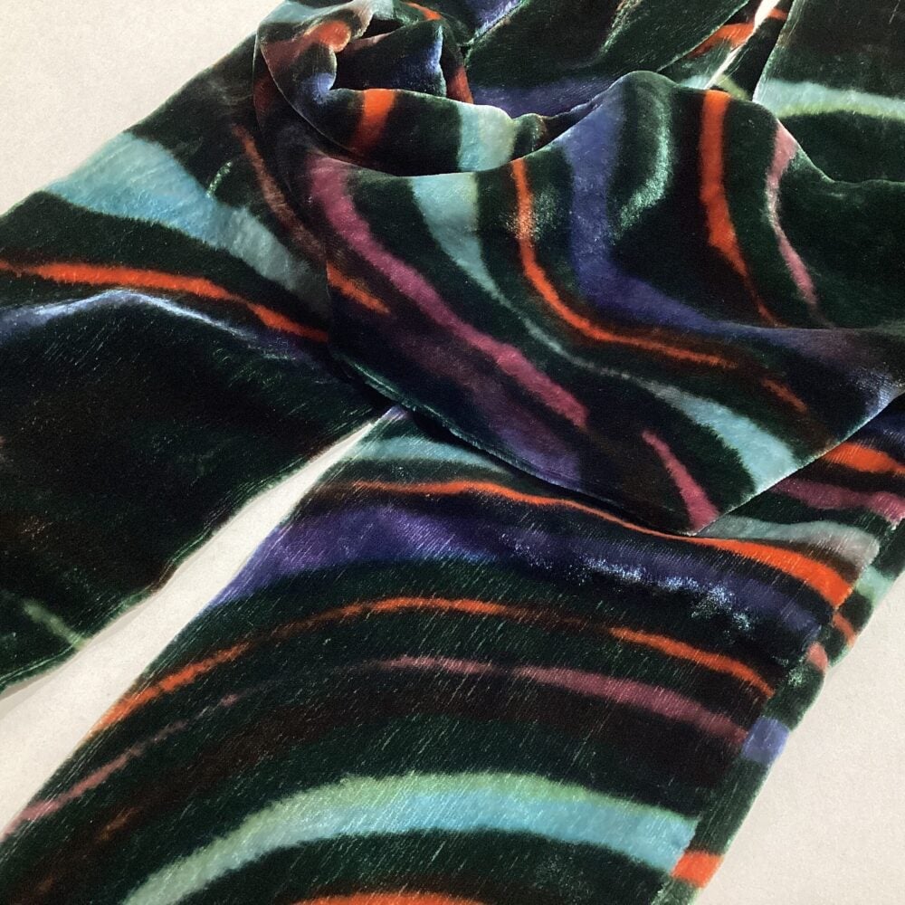 ‘Multi Striped Silk Velvet Tippet’