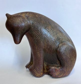 'Seated Bear' in Iron Resin