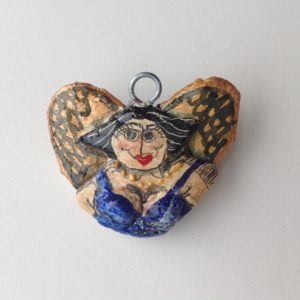 Papier-Mâché Fairy Bust Brooch