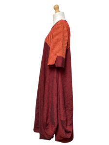 'Tulip Dress' Orange and Red Linen
