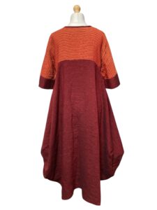 'Tulip Dress' Orange and Red Linen