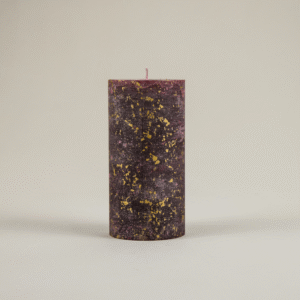 Figgy Pudding, Gold Marbled Pillar Candle