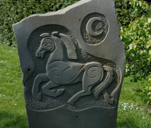 Hand Carved Sculpture Celtic Horse