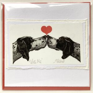 Handmade Valentine’s Card ‘Kiss Me’