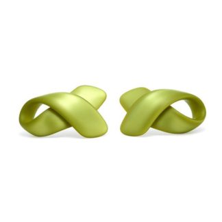 'Bow' Studs in Lime Pearl