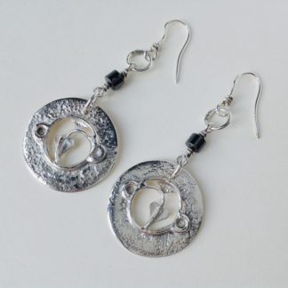 ‘Silver and Haematite Earrings’