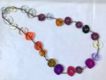 Fused Glass Necklace on linen thread