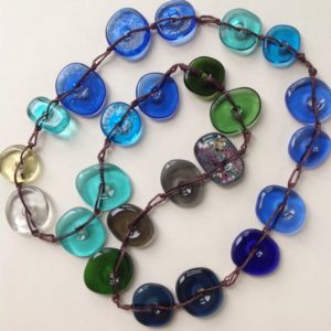 ‘Colourscape l’ Dichroic Pebble Necklace