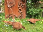 'Pheasants' Forged Iron Rust Finish
