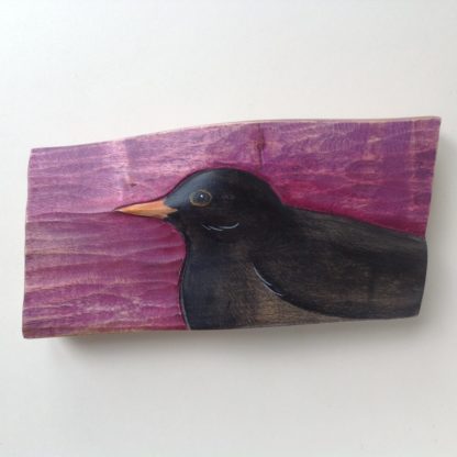 'Blackbird' Relief Wood Carving