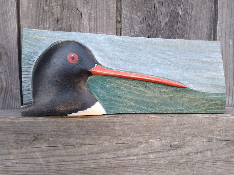 Relief Wood Carving Oystercatcher