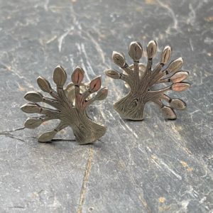 Silver Tree Stud Earrings