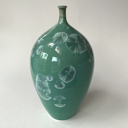 Tall Iridescent Bottle in Green