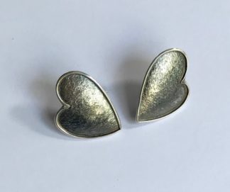 Silver Stud ‘Dark Heart’ Earrings