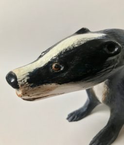 Hand Carved Wood Badger