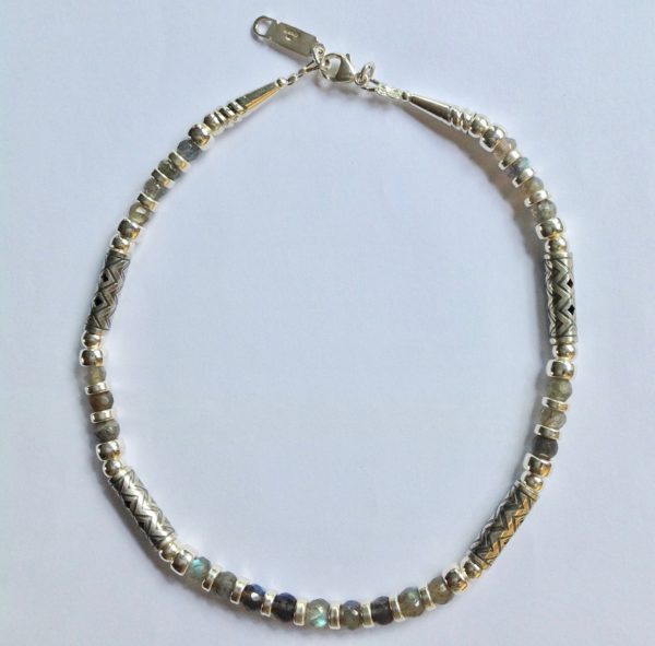 Silver Necklace with Labradorite