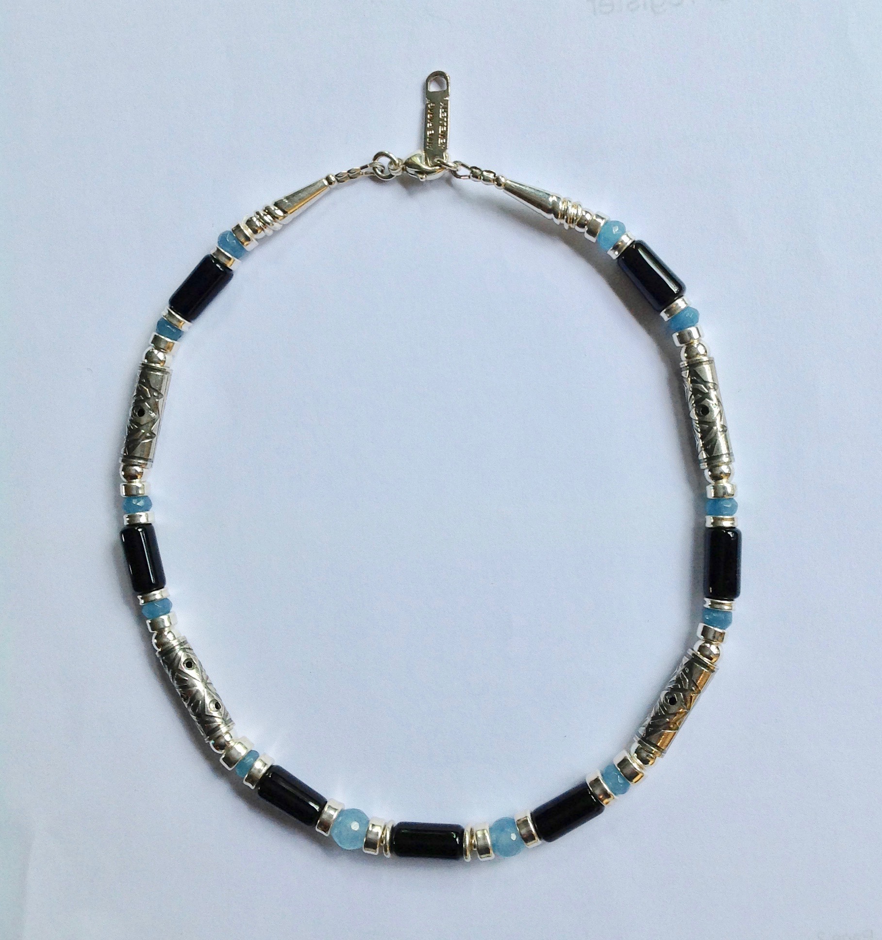 Onyx and silver necklace