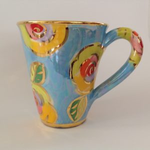 Ceramic Pale Blue Rose Mug