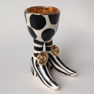 ‘Black & White Spotty Egg Cup’